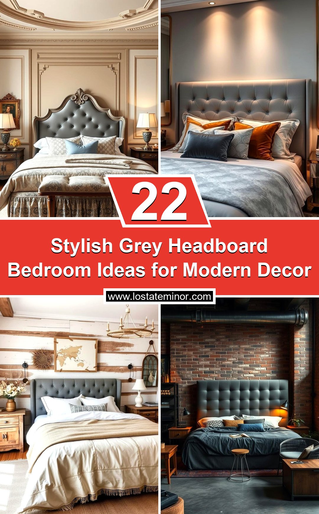 22 Stylish Grey Headboard Bedroom Ideas for Modern Decor - Lost At E Minor