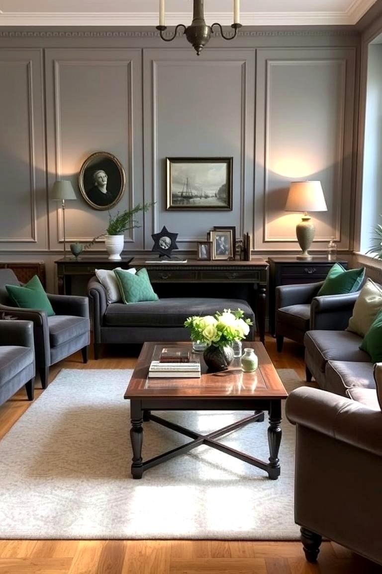 22 Green & Grey Living Room Ideas for Sophisticated Harmony - Lost At E ...