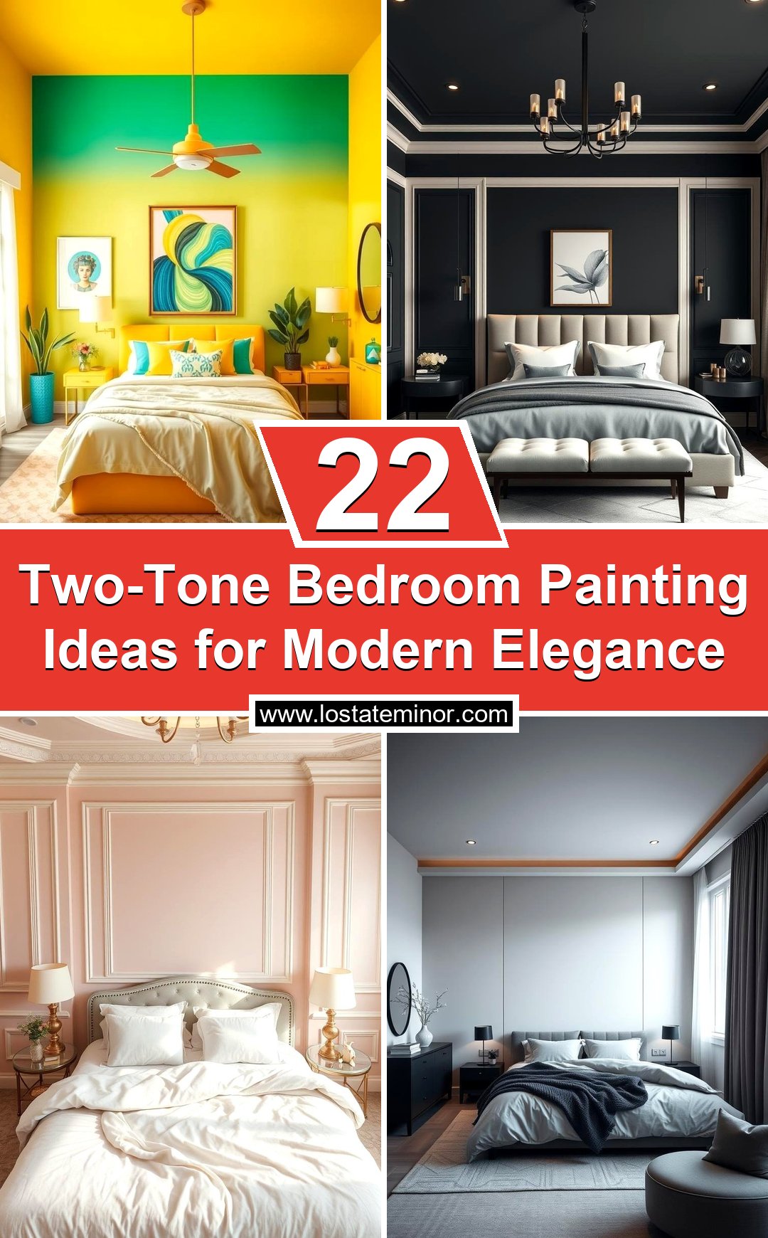 22 Two-Tone Bedroom Painting Ideas for Modern Elegance - Lost At E Minor