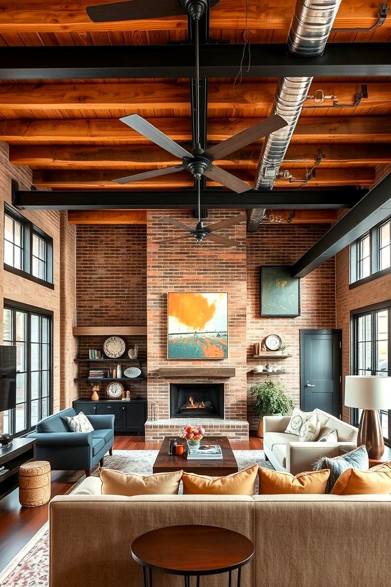 Image showcasing 22 Exposed Beam Living Room Design Ideas & Inspirations - Lost At E Minor