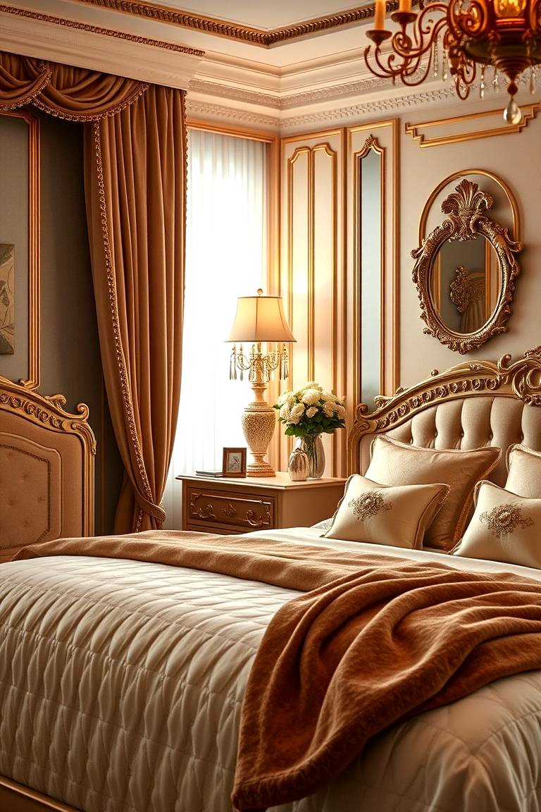 22 Gold Bedroom Ideas: Warm & Luxurious Decor Inspirations - Lost At E ...