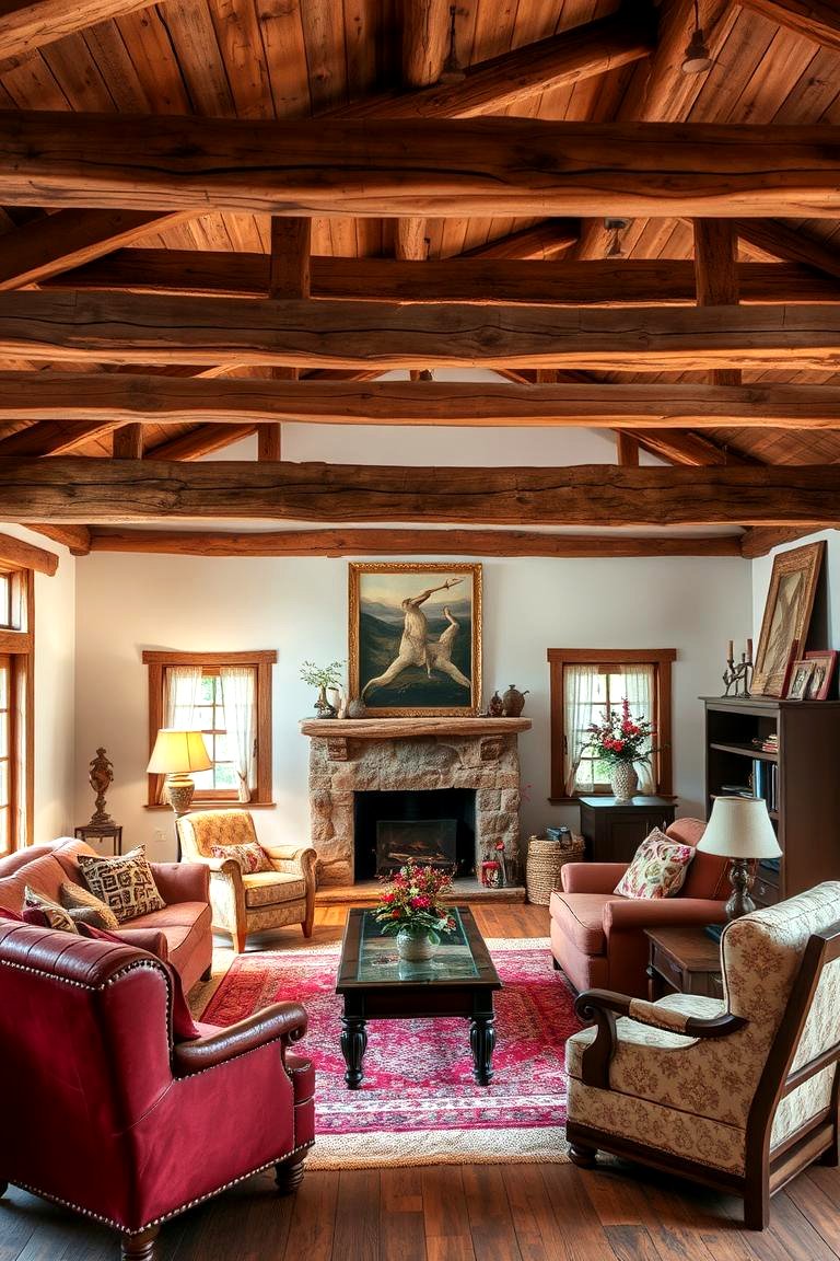 Curated visual reference: Gallery Detail: 22 Exposed Beam Living Room Design Ideas Inspirations